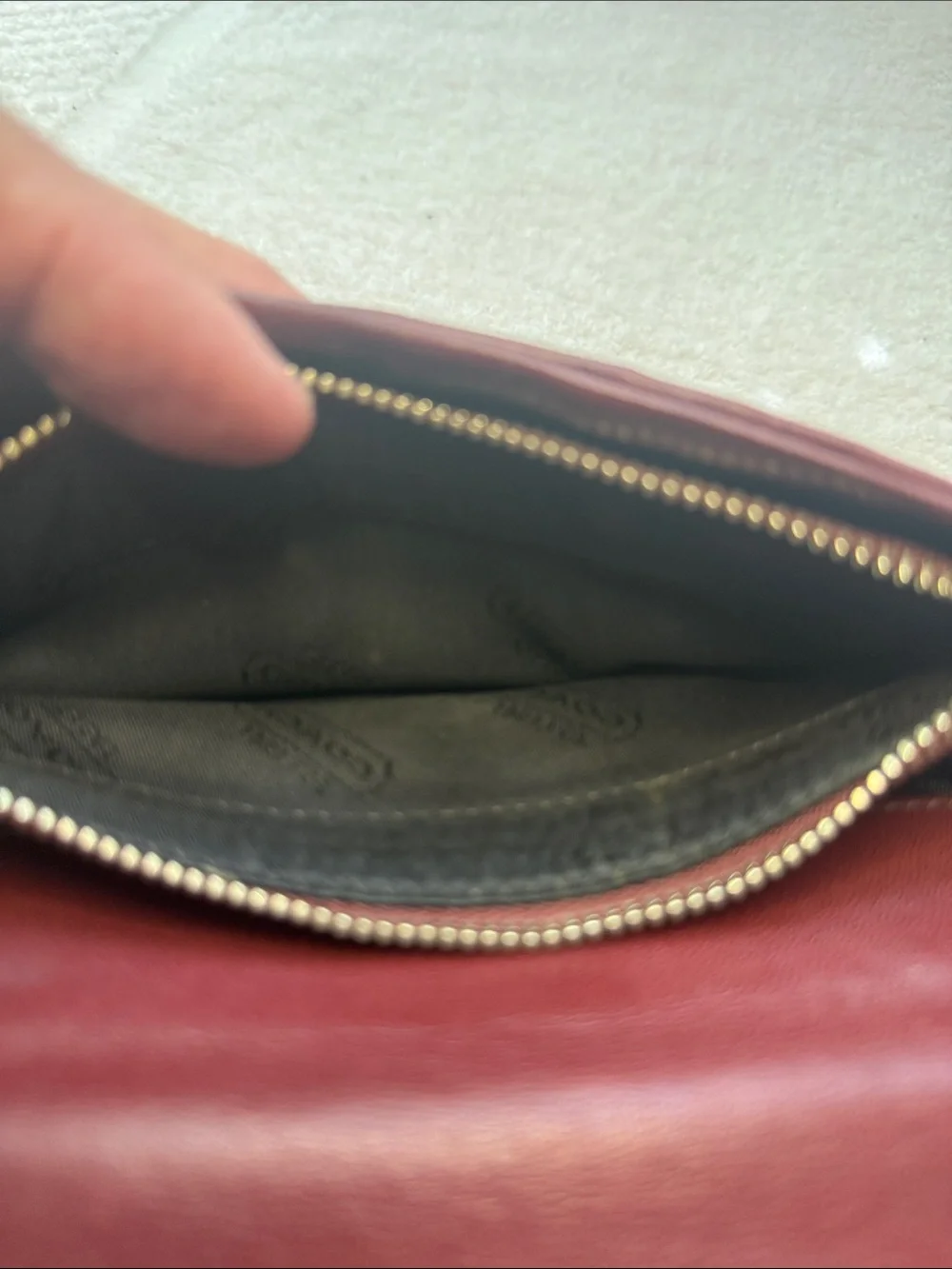 Coach Black Leather Wallet with Contrasting Stripes